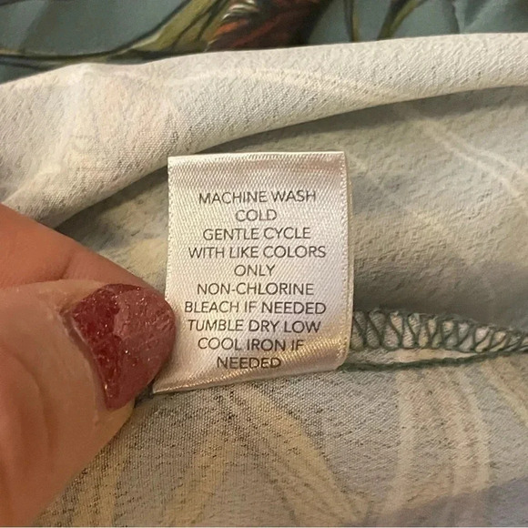 Christopher & Banks Women’s Green Floral Boho Peasant Long Sleeved Blouse Medium - Picture 7 of 10